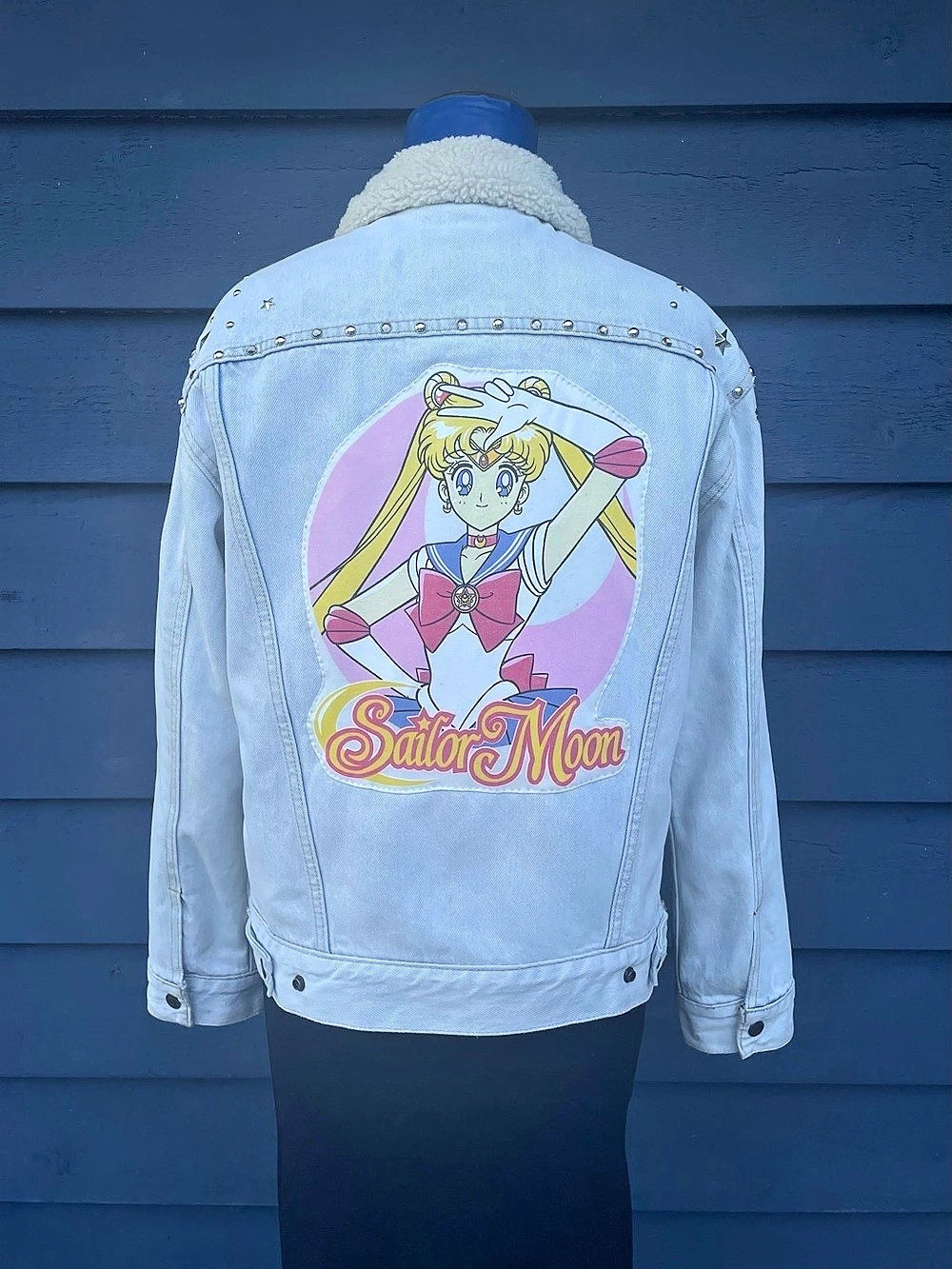 Sailor Moon Denim Jacket Blue & Pink Like New